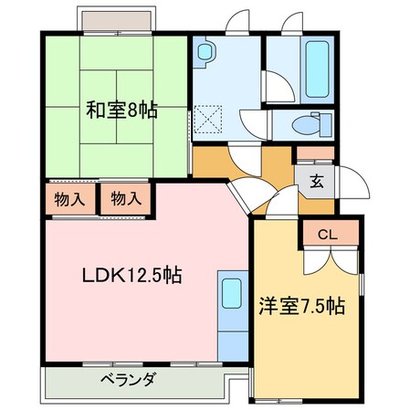 エスポワール八雲の物件間取画像